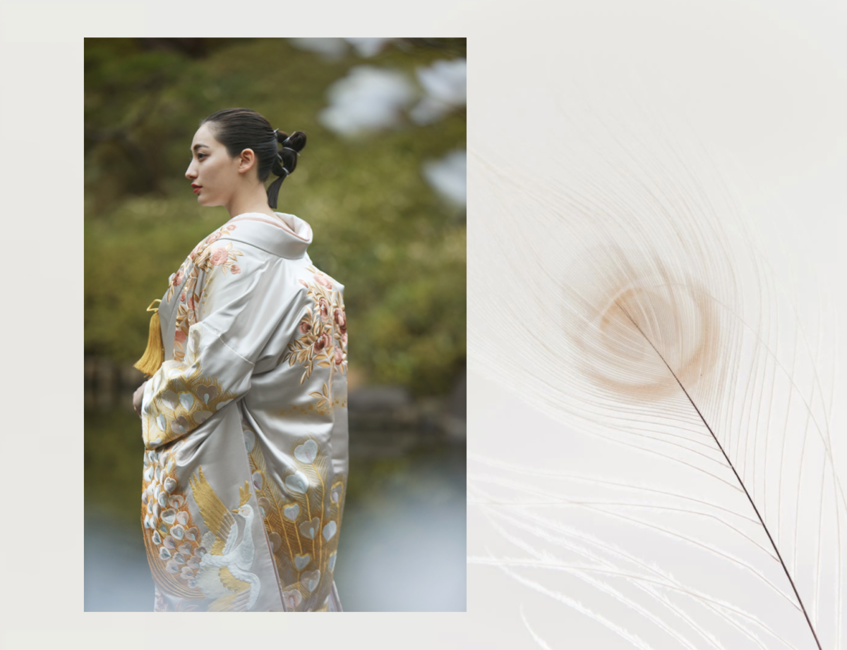 THETREAT DRESSINGからオリジナル着物が登場。古典の柄行をモダンに昇華させた、色打掛、白無垢が生まれました。