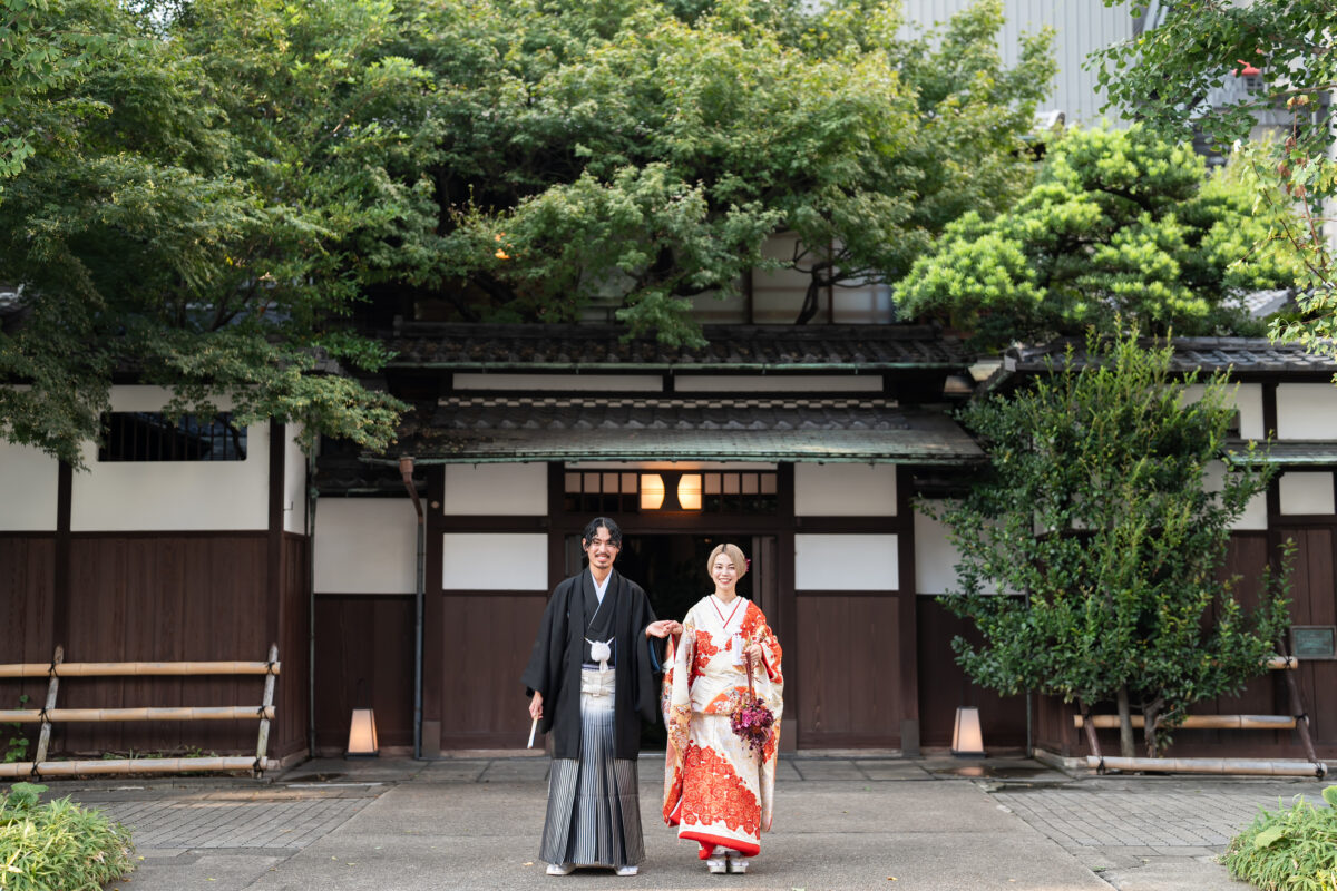 名古屋で人気の結婚式会場、料亭河文での和装人前式での結婚式のパーティーレポート